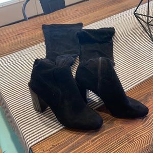 Jeffery Campbell thigh high boots.